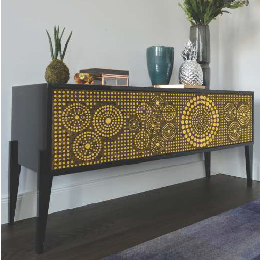 Yellow Soft colored 3D backlit panel featuring a unique geometric circular pattern, ideal for modern living spaces or commercial interiors.