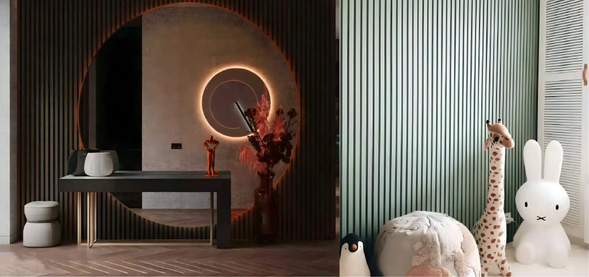 Louvers Material with clean, horizontal slats designed for privacy, light control, and modern interior aesthetics.