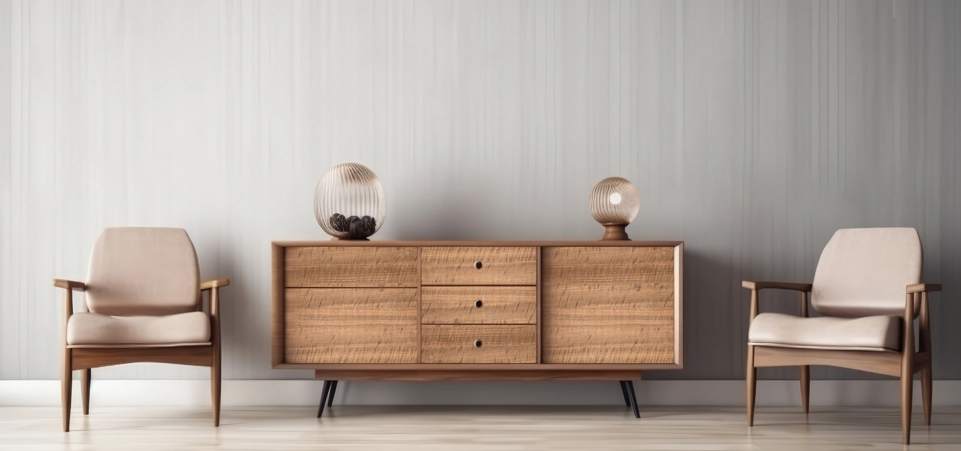 Natural Veneer with a textured wood finish, providing a sophisticated and organic look for interior surfaces.