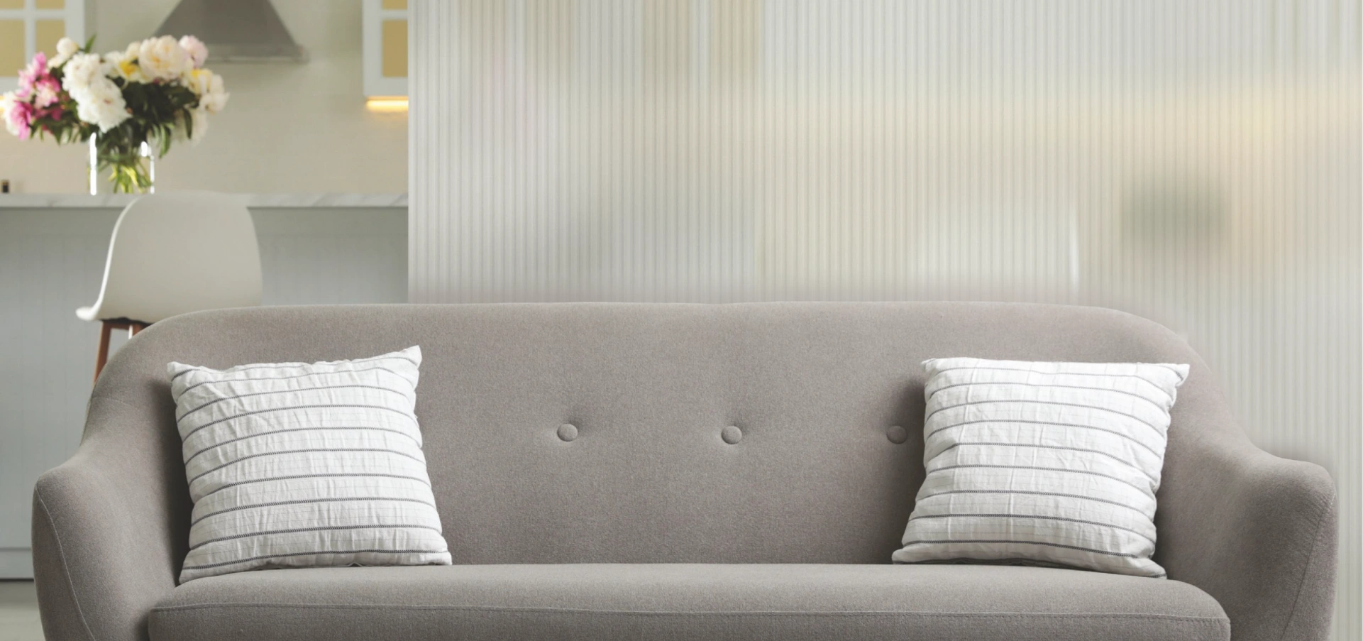 Fluted Acrylic Panel with vertical grooves, ideal for modern interior design