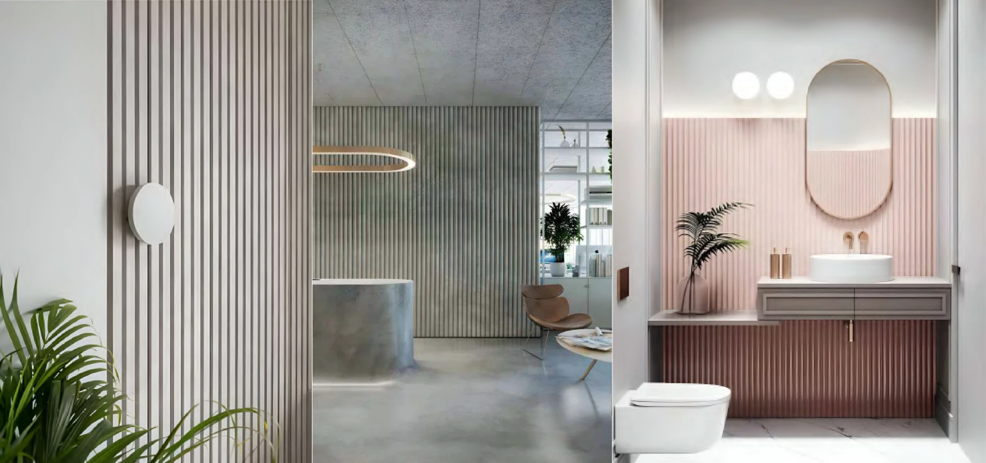 Louvers featuring a sleek design with horizontal slats, perfect for adding privacy and style to modern interior spaces.
