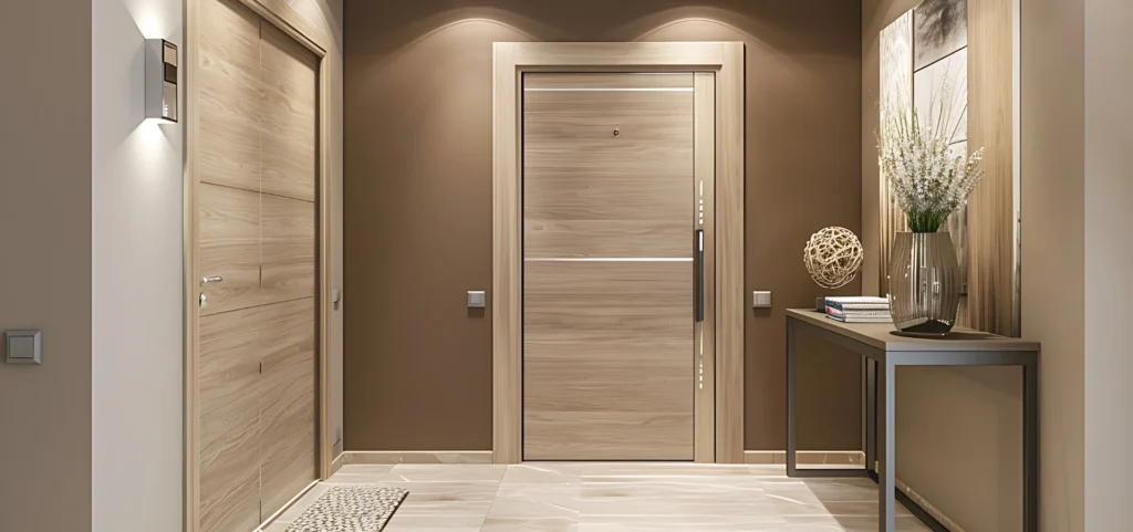 A modern Flush Door interior product featuring a sleek, smooth surface with clean lines and a contemporary design.